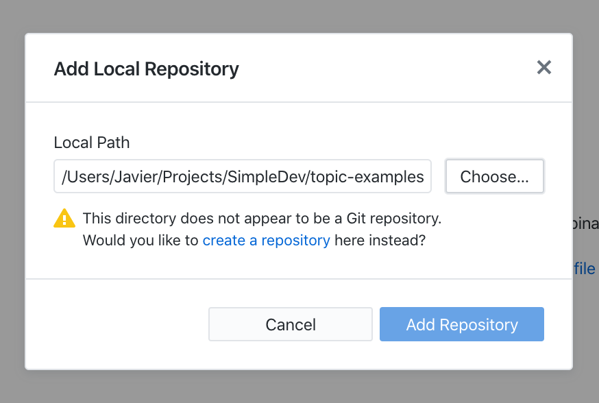 github desktop fork local repository