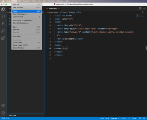 Open a project folder - VS Code - Simple Dev